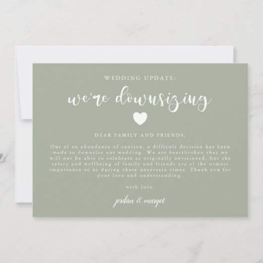Sage groene we update onze bruiloft: we worden kle aankondiging (Voorkant)