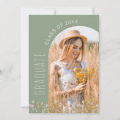 Sage Groene Wildbloem Bloom Graduation Party Kaart (Voorkant)