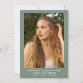 Sage Groene Witte lijst Apotheek Afstudeerfeest Kaart (Achterkant)