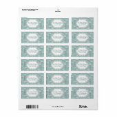 Sage-groene zijderupsen en bloemen etiket (Full Sheet)