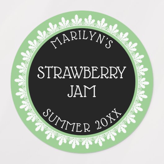 Sage Groene, Zwart-Witte Inblikken Etiket Stickers (Design 1)