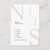 Sage GroenMinimalistisch Elegant Bold Initialen Br RSVP Kaartje (Voorkant)