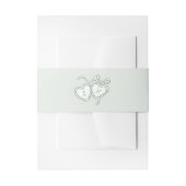 Sage Hand Drawn Hearts Monogram Whimsical Wedding Uitnodigingen Wikkel (Voorkant Voorbeeld)