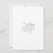 Sage Hand Drawn Wedding Cake Whimsical Kaart (Achterkant)