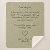 Sage Handwrite Love Letter of Message Sherpa Deken (Voorkant)