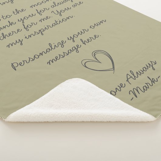 Sage Handwrite Love Letter of Message Sherpa Deken (3/4)