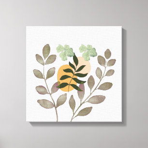 "Sage Harmony Moderne Botanische Blad Kunst aan Canvas Afdruk