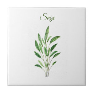 Sage Herb Greenery Kitchen Culinaire Groene Rustic Tegeltje