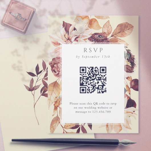 Sage Herfst Elegantie, Herfst bruiloft QR code RSV