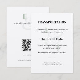 Sage Huwelijksvervoersdetails Kaart | QR