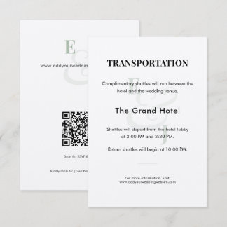 Sage Huwelijksvervoersdetails Kaart | QR