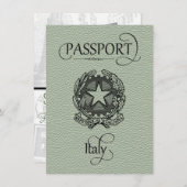 Sage Italië Paspoort Opslaan Datum Save The Date (Voorkant / Achterkant)