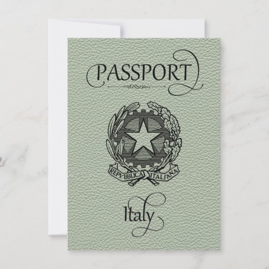 Sage Italië Paspoort Opslaan Datum Save The Date (Voorkant)