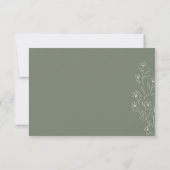 Sage ivoire Beige Minuscule Floral Mariage Réponse (Dos)