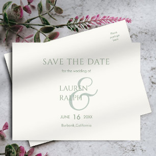 Sage & Ivory Faire-part de mariage à conserver pou