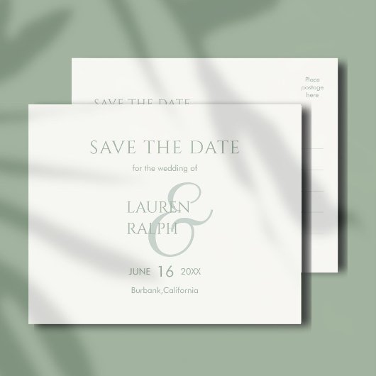 Sage & Ivory Faire-part de mariage à conserver pou