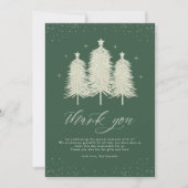 Sage Kerstbomen Vakantie Dank u kaart (Voorkant)