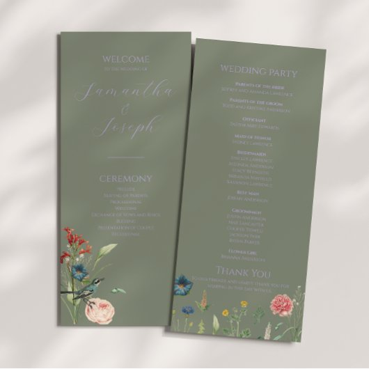 Sage Lavendel Wedding Programma
