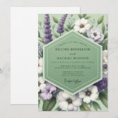 Sage Lavendel Weide Bruiloft Kaart (Voorkant / Achterkant)