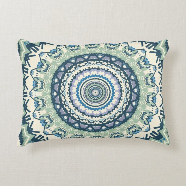 Sage Lavender Mandala Accent Kussen (Voorkant)