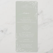 Sage Leaf Motif Thanksgiving Dinner Flat 4 Course Menu (Voorkant)