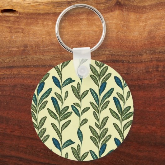 Sage Leaf Print Sleutelhanger (Achterkant)