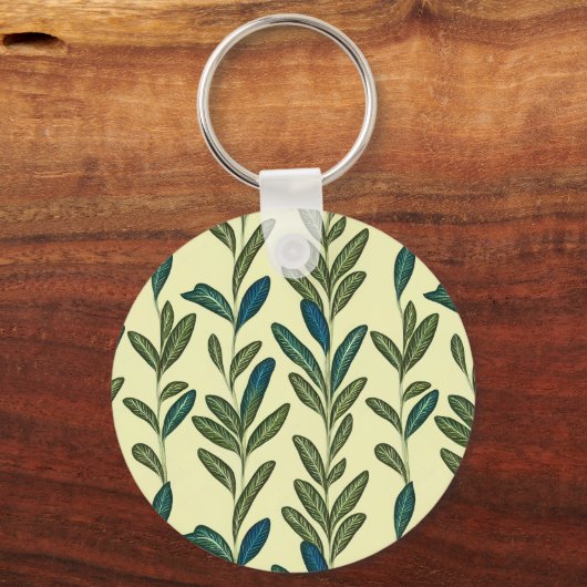 Sage Leaf Print Sleutelhanger (Voorkant)