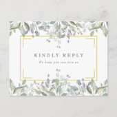 Sage Lilac Verdure Mariage RSVP Invitation (Devant)