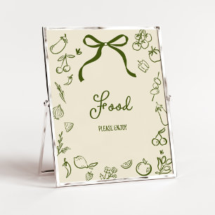 Sage Lokaal Geteelde Baby Shower Voedsel Bord Poster
