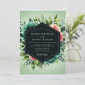 Sage Lush Botanical Wedding Kaart (Staand voorkant)