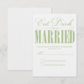 Sage Mangez, Buvez Et Soyez Mariés | Carte de répo (Devant / Derrière)