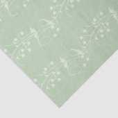 Sage met Crème Floral Scroll Tissue Paper Tissuepapier (Detail)