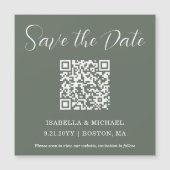 Sage minimal | Enregistrer la date | Magnet de cod (Devant)