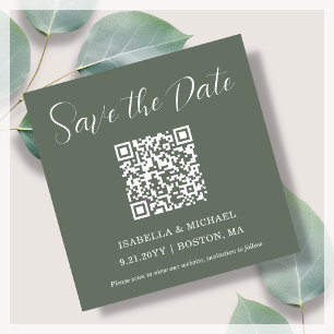 Sage minimal Enregistrer la date Magnet de cod