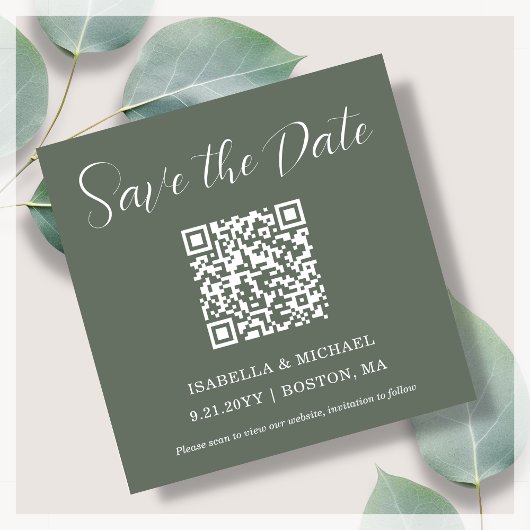 Sage minimal | Enregistrer la date | Magnet de cod