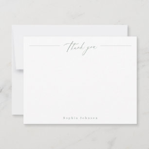 Sage Minimale dank u gepersonaliseerde Stationery Notitiekaartje