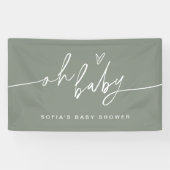 SAGE Minimalist OH Baby shower Welkom Spandoek (Horizontaal)