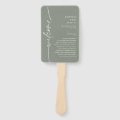 SAGE Minimalist Wedding Program (set van 10) Handwaaier (Voorkant)