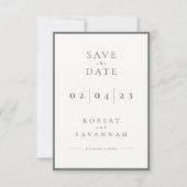 Sage Minimaliste Enregistrer la carte Date (Devant)