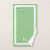 Sage Minimaliste Luxueux Spa Monogrammé (Serviette à main)