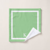 Sage Minimaliste Luxueux Spa Monogrammé (Gant de toilette)