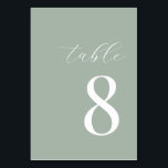 Sage minimaliste Vert moderne Numéro de table<br><div class="desc">Sage minimaliste Vert moderne Numéro de table</div>