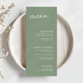 Sage Minimalistisch Script Vrijgezellenfeest Menu