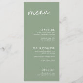 Sage Minimalistisch Script Vrijgezellenfeest Menu (Voorkant)