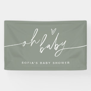 SAGE Minimalistische Oh Baby Shower Welkom Spandoek