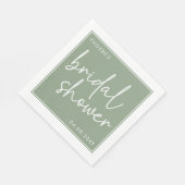 Sage Minimalistische Script Bruidsuitnodiging Servet (Hoek)