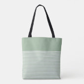 Sage Modern Heart en Stripes Monongram Draagtas (Achterkant)