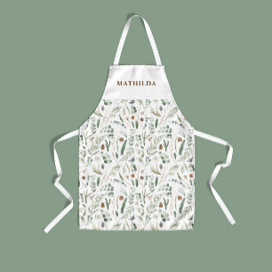 Sage modern minimum botanische elegant gepersonali schort