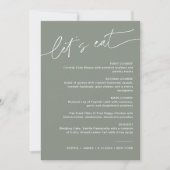 SAGE Moderne bruiloft menu 5x7 Kaart (Voorkant)