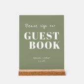 Sage moderne Mariage vert Signer Notre Livre d'Inv (Recto)